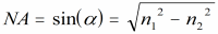 Equation for Numerical Aperture